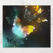 Leuchtende Schmetterlinge und Nachtschmetterlinge Bierflaschenetikett (Einzelnes Label)