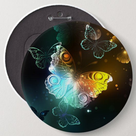 Leuchtende Schmetterlinge und Nachtschmetterlinge Button (Vorne & Hinten)
