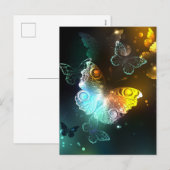 Leuchtende Schmetterlinge und Nachtschmetterlinge Feiertagspostkarte (Vorne/Hinten)