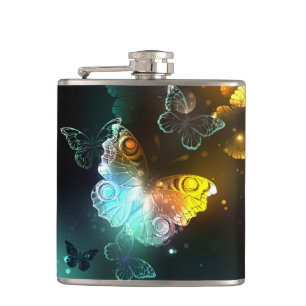 Leuchtende Schmetterlinge und Nachtschmetterlinge Flachmann