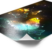 Leuchtende Schmetterlinge und Nachtschmetterlinge Fotodruck (Ecke)