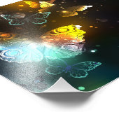 Leuchtende Schmetterlinge und Nachtschmetterlinge Fotodruck (Ecke)