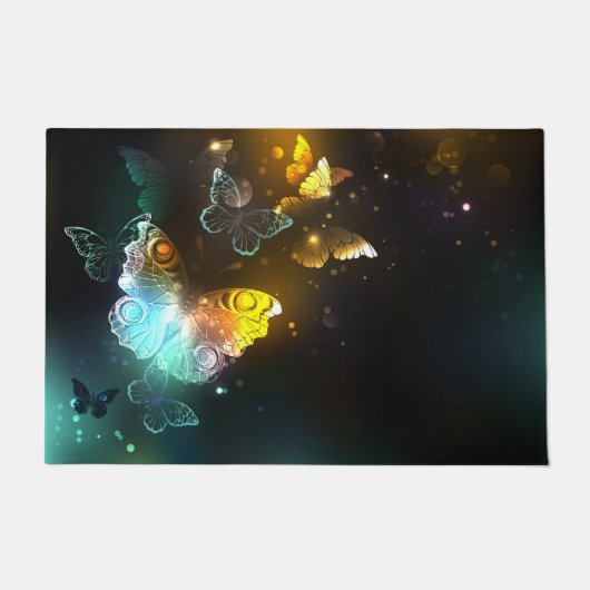 Leuchtende Schmetterlinge und Nachtschmetterlinge Fußmatte (Vorderseite)