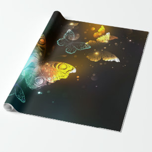 Leuchtende Schmetterlinge und Nachtschmetterlinge Geschenkpapier