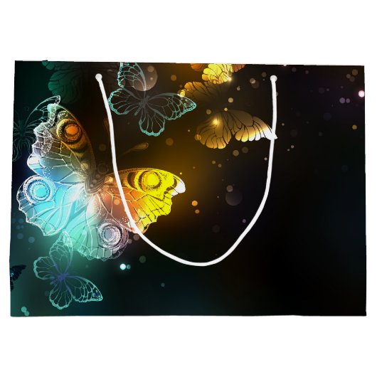 Leuchtende Schmetterlinge und Nachtschmetterlinge Große Geschenktüte (Rückseite)