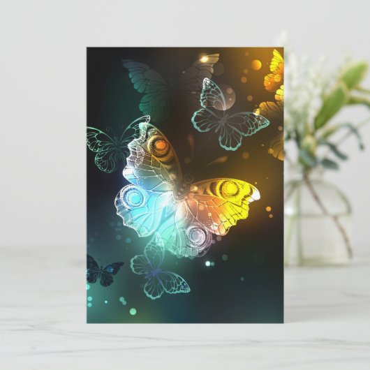 Leuchtende Schmetterlinge und Nachtschmetterlinge Karte (Stehend Vorderseite)