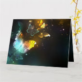 Leuchtende Schmetterlinge und Nachtschmetterlinge Karte (Gelbe Blume)