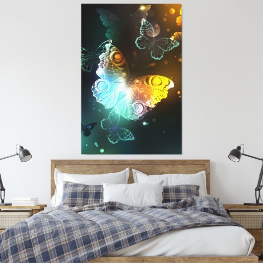 Leuchtende Schmetterlinge und Nachtschmetterlinge Leinwanddruck (Insitu (Schlafzimmer))