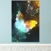 Leuchtende Schmetterlinge und Nachtschmetterlinge Leinwanddruck (Insitu (Holzboden))