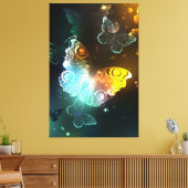 Leuchtende Schmetterlinge und Nachtschmetterlinge Leinwanddruck (Insitu (Wohnzimmer))