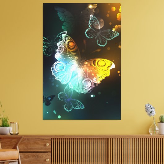 Leuchtende Schmetterlinge und Nachtschmetterlinge Leinwanddruck (Insitu (Wohnzimmer))
