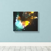 Leuchtende Schmetterlinge und Nachtschmetterlinge Leinwanddruck (Insitu (Holzboden))