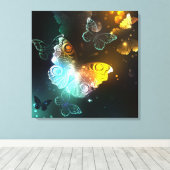 Leuchtende Schmetterlinge und Nachtschmetterlinge Leinwanddruck (Insitu (Holzboden))