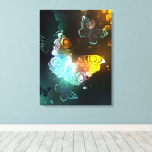 Leuchtende Schmetterlinge und Nachtschmetterlinge Leinwanddruck (Insitu (Holzboden))