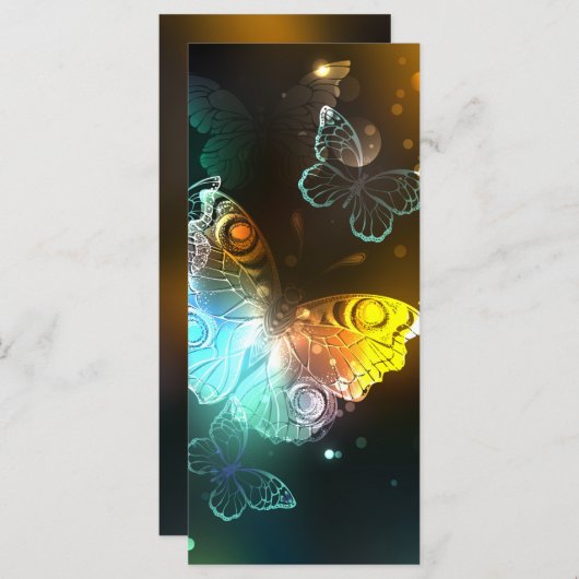 Leuchtende Schmetterlinge und Nachtschmetterlinge Menükarte (Vorne/Hinten)