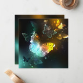 Leuchtende Schmetterlinge und Nachtschmetterlinge Mitteilungskarte (Vorderseite/Rückseite Beispiel)