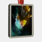 Leuchtende Schmetterlinge und Nachtschmetterlinge Ornament Aus Metall (Rechts)