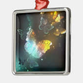 Leuchtende Schmetterlinge und Nachtschmetterlinge Ornament Aus Metall (Links)