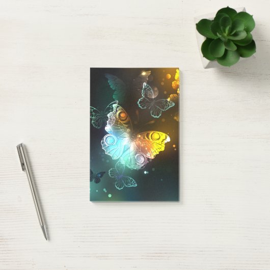 Leuchtende Schmetterlinge und Nachtschmetterlinge Post-it Klebezettel (Büro)