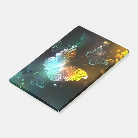 Leuchtende Schmetterlinge und Nachtschmetterlinge Post-it Klebezettel (angewinkelt)