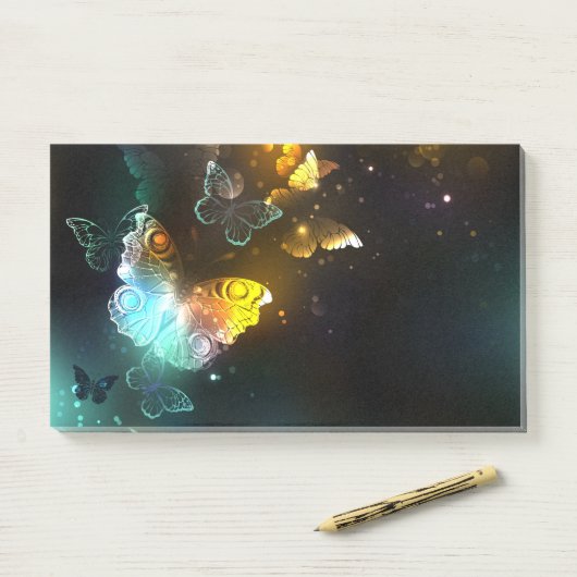 Leuchtende Schmetterlinge und Nachtschmetterlinge Post-it Klebezettel (Auf Schreibtisch)