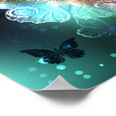 Leuchtende Schmetterlinge und Nachtschmetterlinge Poster (Ecke)