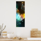 Leuchtende Schmetterlinge und Nachtschmetterlinge Poster (Küche)