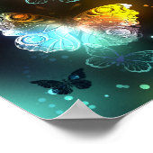 Leuchtende Schmetterlinge und Nachtschmetterlinge Poster (Ecke)