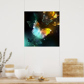 Leuchtende Schmetterlinge und Nachtschmetterlinge Poster (Küche)