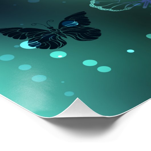 Leuchtende Schmetterlinge und Nachtschmetterlinge Poster (Ecke)