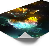 Leuchtende Schmetterlinge und Nachtschmetterlinge Poster (Ecke)