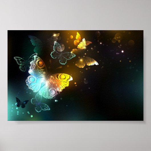 Leuchtende Schmetterlinge und Nachtschmetterlinge Poster (Vorne)