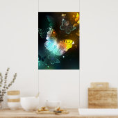 Leuchtende Schmetterlinge und Nachtschmetterlinge Poster (Küche)