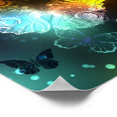 Leuchtende Schmetterlinge und Nachtschmetterlinge Poster (Ecke)