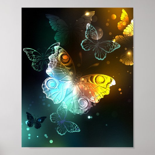 Leuchtende Schmetterlinge und Nachtschmetterlinge Poster (Vorne)