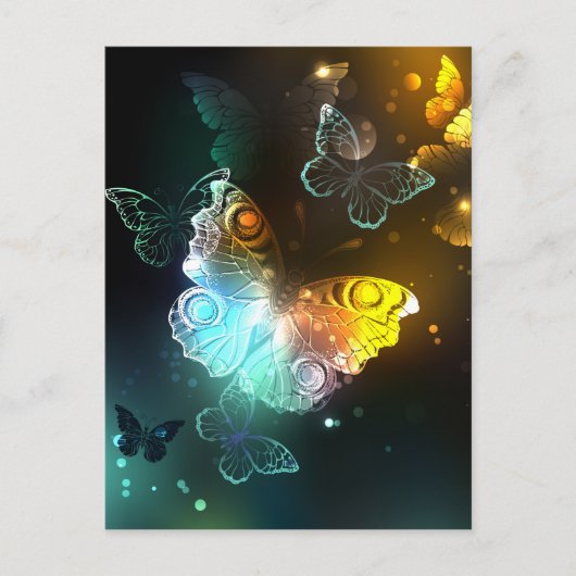 Leuchtende Schmetterlinge und Nachtschmetterlinge Postkarte (Vorderseite)