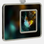 Leuchtende Schmetterlinge und Nachtschmetterlinge Rahmen-Ornament Silber (Rechts)