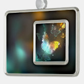 Leuchtende Schmetterlinge und Nachtschmetterlinge Rahmen-Ornament Silber (Links)