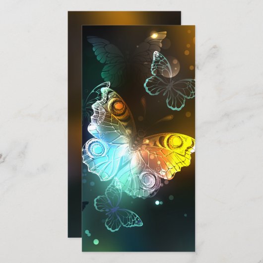 Leuchtende Schmetterlinge und Nachtschmetterlinge Save The Date (Vorne/Hinten)