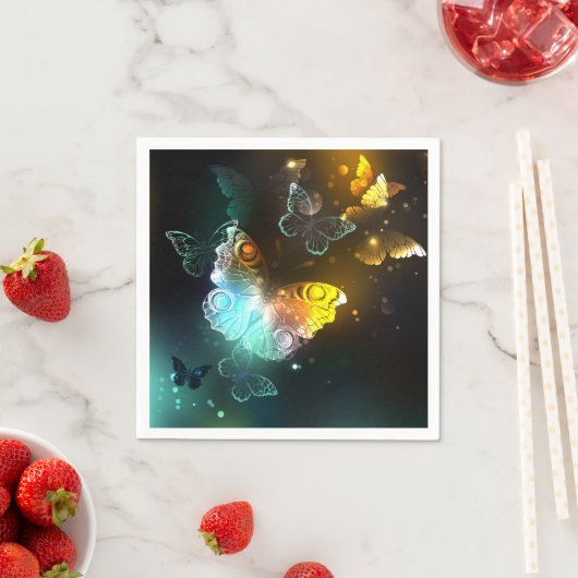 Leuchtende Schmetterlinge und Nachtschmetterlinge Serviette (Beispiel)
