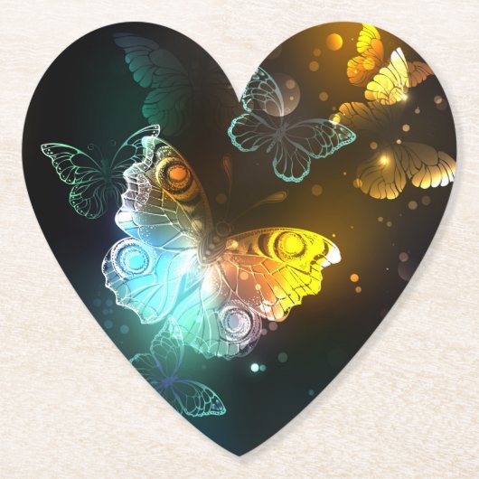 Leuchtende Schmetterlinge und Nachtschmetterlinge Untersetzer (Vorderseite)