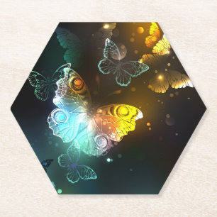 Leuchtende Schmetterlinge und Nachtschmetterlinge Untersetzer