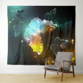 Leuchtende Schmetterlinge und Nachtschmetterlinge Wandteppich (Beispiel (Horizontal))