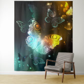 Leuchtende Schmetterlinge und Nachtschmetterlinge Wandteppich (Beispiel)
