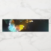 Leuchtende Schmetterlinge und Nachtschmetterlinge Wasserflaschenetikett (Einzelnes Label)