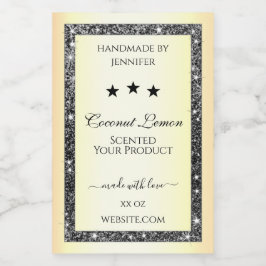 Leuchtende Silber-Glitzer-Gold-Effekt-Produktetike Lebensmitteletikett