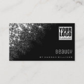 Leuchtende Silberstäbe Beruflich trendy Glitzern Visitenkarte (Vorderseite)