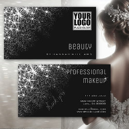 Leuchtende Silberstäbe Beruflich trendy Glitzern Visitenkarte