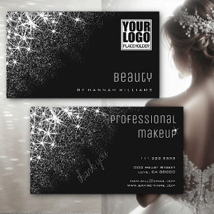 Leuchtende Silberstäbe Beruflich trendy Glitzern Visitenkarte