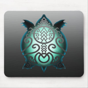 Leuchtende Silhouette Schnappschildkröte Mousepad